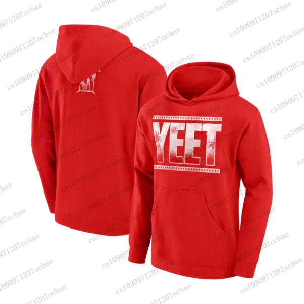 2024 Men's Jey Uso WWE Authentic Yeet Hoodie WWE Sportwear Red Hoodie Youth Wrestling Fans Must Have Unisex Oversized Sweatshirt