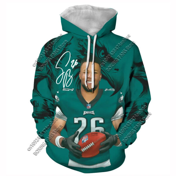 Autumn and Winter Hot Selling New Philadelphia Eagles 3D Digital Printed Warm Hooded Sweatshirt Men's Street Fashion Clothing - Image 10