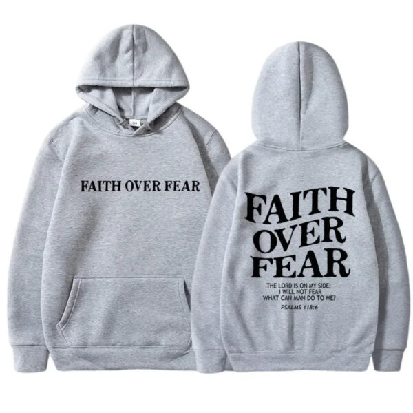 FAITH OVER FEAR Print Hoodies for Men Women Casual Long Sleeve Hooded Sweatshirts Hip Hop Harajuku Hoodie Y2k Men Tops Hoodie - Image 7