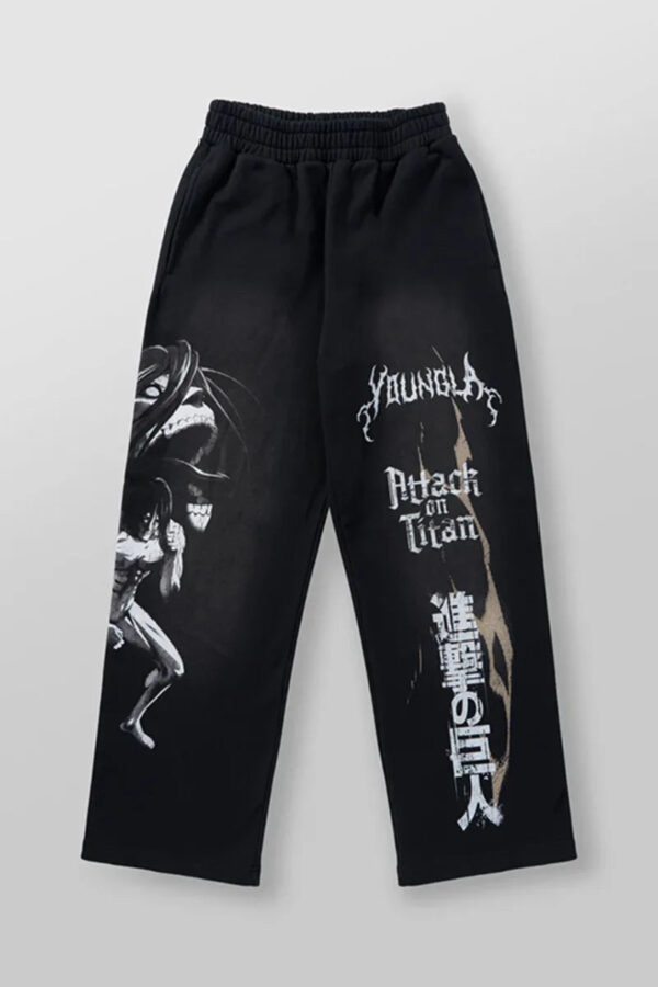 New American sweatpants Gym fitness running stretch collaboration anime cool jogger cotton terry printed wide-leg casual pant - Image 4