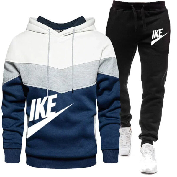 New Men's Autumn Winter Sets Zipper Hoodie+Pants Pieces Casual Tracksuit Male Sportswear Brand Clothing Sweat Suit - Image 2