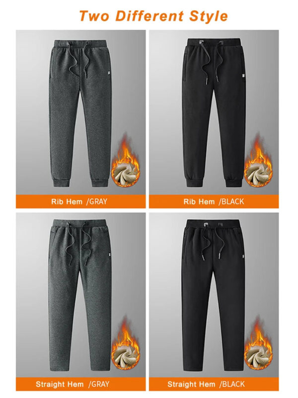 Winter Men's Sweatpants Thick Warm Fleece Joggers Sportswear Zip Pockets Cotton Casual Track Pants Plus Size 6XL 7XL 8XL - Image 3