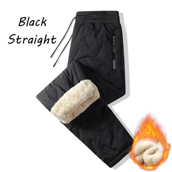 Winter Streetwear Men Plush Thick Fleece Sweatpant Lambswool Thermal Trouser Casual Pants Waterproof Windproof Autumn Warm Pants - Image 9